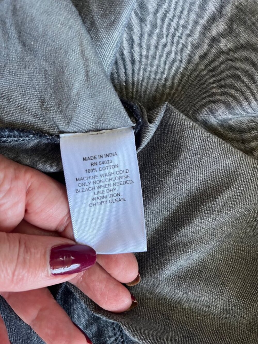GAP 1969 Charcoal Gray Chambray Denim Wrap Dress Small - Picture 9 of 9